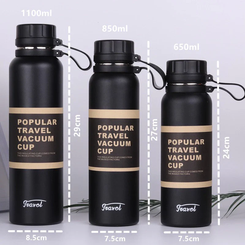 Garrafa Térmica em Aço Inoxidável 650ml / 850ml / 1100ml – Travel à Vácuo, Esportiva e Antivazamento - Image 13