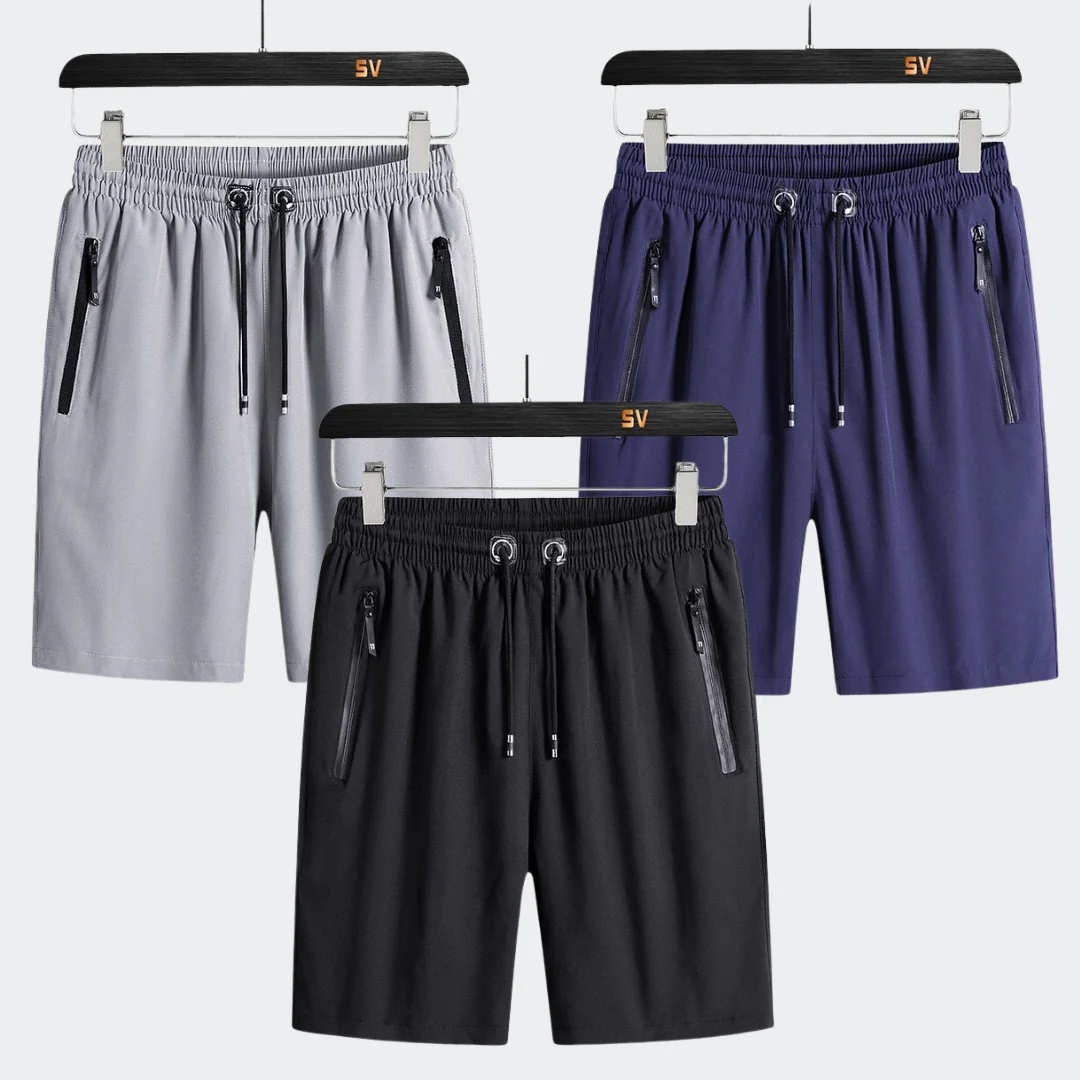Kit com 3 Bermudas Flexíveis em Seda Gelo